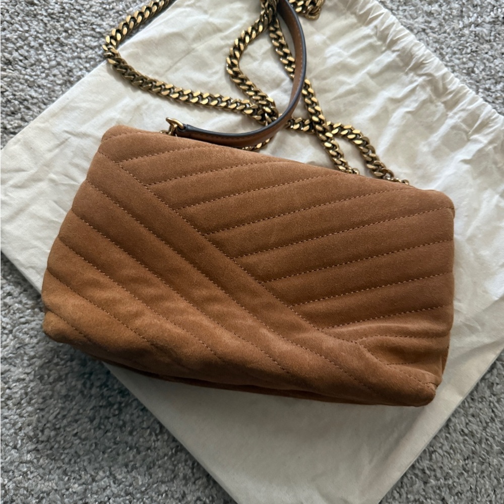 Tory Burch Kira Small Suede Quilted Shoulder Bag - Picture 3 of 6